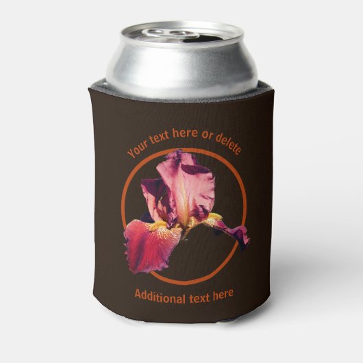 Elegante irisbloem gepersonaliseerd blikjeskoeler (Blikje Achterkant)