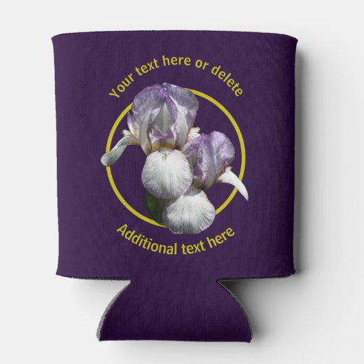 Elegante irisbloemen gepersonaliseerd blikjeskoeler (Achterkant)