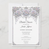 Elegante iriserende bloem bruiloft borrel kaart (Voorkant)