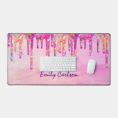 Elegante iriserende eenhoorn faux glitter druppels bureaumat (Keyboard & Muis)