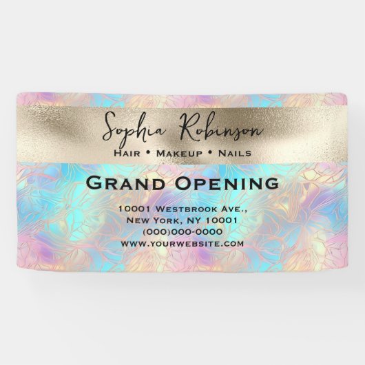 Elegante iriserende en parel folie Business Sign Spandoek (Horizontaal)