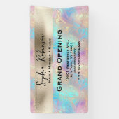 Elegante iriserende en parel folie Business Sign Spandoek (Verticaal)