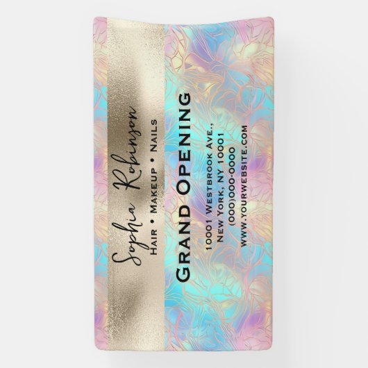 Elegante iriserende en parel folie Business Sign Spandoek (Verticaal)