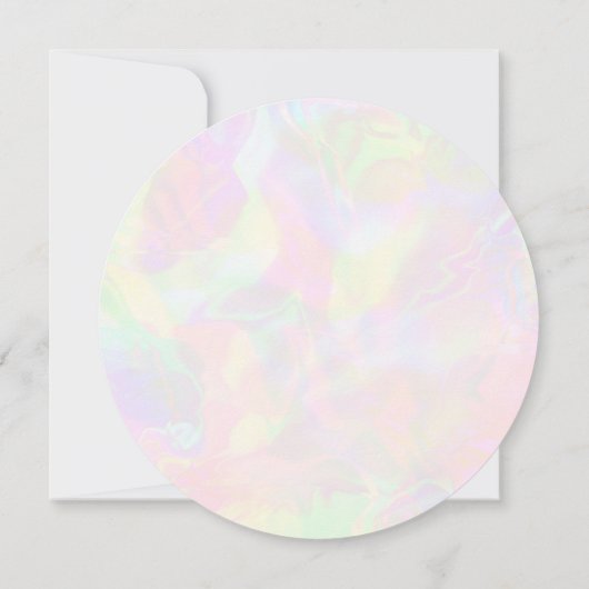 Elegante iriserende faux holografisch modern save the date (Achterkant)