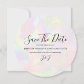 Elegante iriserende faux holografisch modern save the date (Voorkant)