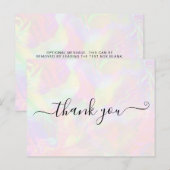 Elegante iriserende holografische bedankkaart briefkaart (Voorkant / Achterkant)