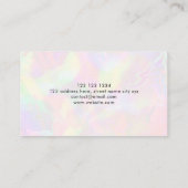 Elegante iriserende holografische evenementenplann visitekaartje (Achterkant)