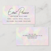 Elegante iriserende holografische evenementenplann visitekaartje (Voorkant / Achterkant)