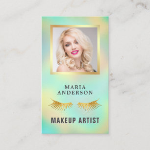 Elegante iriserende holografische make-up artiest visitekaartje