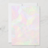 Elegante iriserende holografische moderne bruiloft kaart (Achterkant)