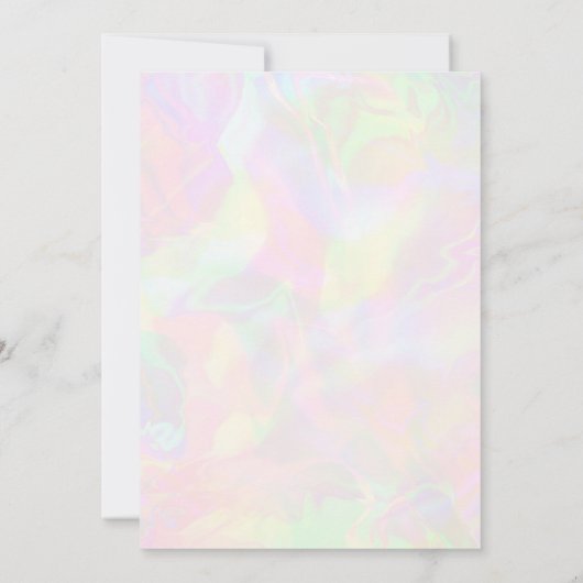 Elegante iriserende holografische moderne bruiloft kaart (Achterkant)