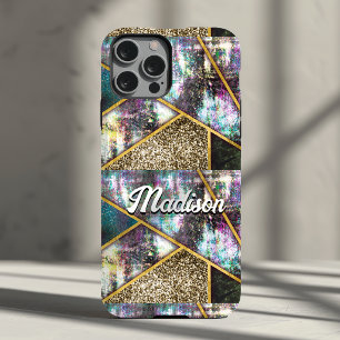 Elegante iriserende meisjesachtige geometrische iPhone 15 case