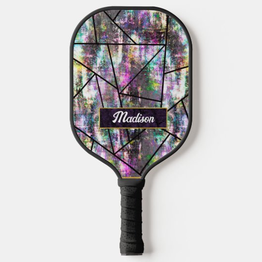 Elegante iriserende meisjesachtige glitter glamour pickleball paddle (Voorkant)
