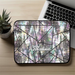 Elegante iriserende meisjesachtige glitter laptop sleeve