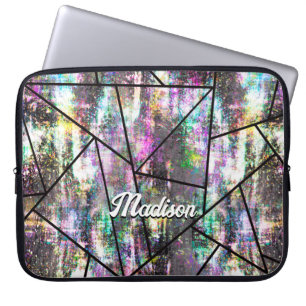 Elegante iriserende meisjesachtige glitter laptop sleeve