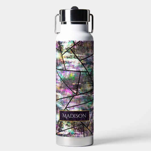 Elegante iriserende meisjesachtige glitter waterfles (Voorkant)