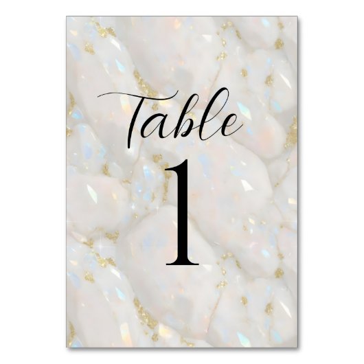 Elegante iriserende opal edelsteen marmeren chic kaart (Voorkant)