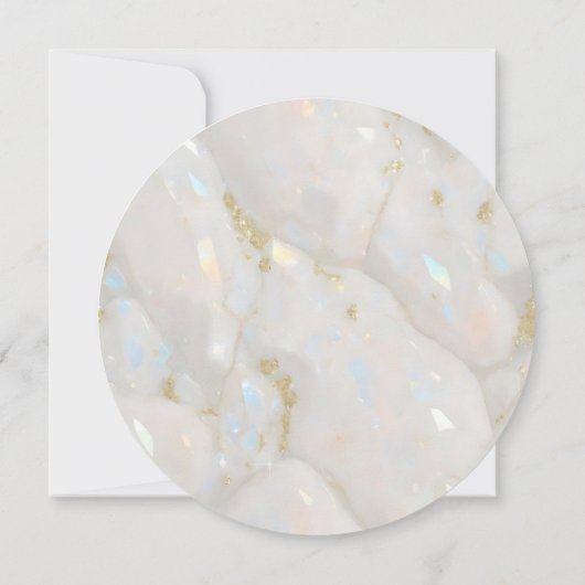 Elegante iriserende Opal Gemstone Marble Modern Save The Date (Achterkant)