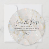 Elegante iriserende Opal Gemstone Marble Modern Save The Date (Voorkant)