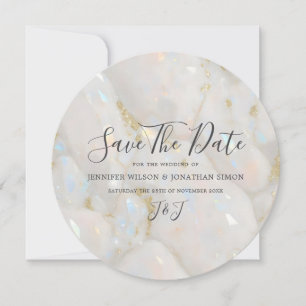 Elegante iriserende Opal Gemstone Marble Modern Save The Date