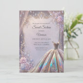 Elegante Iriserende Prinses Sweet 16 Kaart (Staand voorkant)