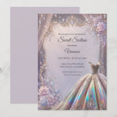 Elegante Iriserende Prinses Sweet 16 Kaart (Voorkant / Achterkant)
