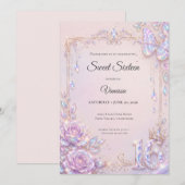 Elegante iriserende vlinders Sweet 16 Kaart (Voorkant / Achterkant)