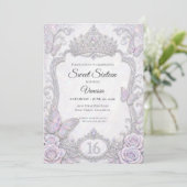 Elegante iriserende vlinders Sweet 16 Kaart (Staand voorkant)