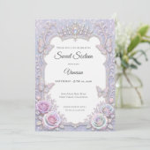 Elegante iriserende vlinders Sweet 16 Kaart (Staand voorkant)