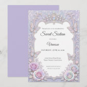 Elegante iriserende vlinders Sweet 16 Kaart (Voorkant / Achterkant)