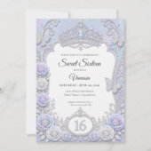 Elegante iriserende vlinders Sweet 16 Kaart (Voorkant)