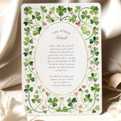 Elegante Irish Shamrock & Hearts Waterverf bruilof Kaart