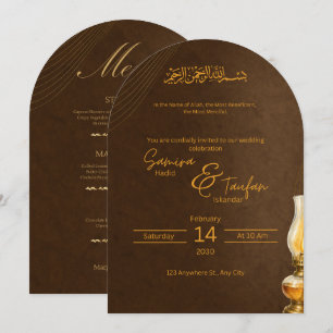 Elegante islamitische Arabische kalligrafie huweli Kaart