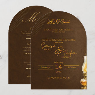 Elegante islamitische Arabische kalligrafie huweli Kaart