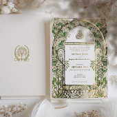 Elegante Islamitische Bloemen Bruiloft Uitnodiging