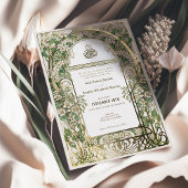 Elegante Islamitische Bloemen Bruiloft Uitnodiging