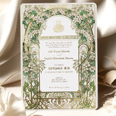Elegante Islamitische Bloemen Bruiloft Uitnodiging