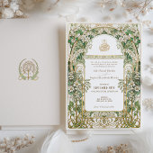Elegante Islamitische Bloemen Bruiloft Uitnodiging