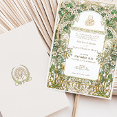 Elegante Islamitische Bloemen Bruiloft Uitnodiging