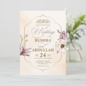 Elegante Islamitische Bloemen Goud Accent Script T Kaart (Staand voorkant)