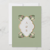 Elegante Islamitische Bloemen Nikah Kaart (Achterkant)