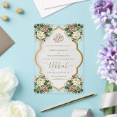 Elegante Islamitische Bloemen Nikkah Acryl Uitnodigingen (Insitu (Huwelijk))