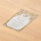 Elegante islamitische boog bruiloft acryl uitnodigingen (Laagn)