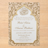 Elegante islamitische boog bruiloft acryl uitnodigingen (Voorkant)