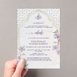 Elegante islamitische boog Nikah uitnodiging   Ged