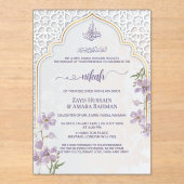 Elegante islamitische boog Nikah uitnodiging | Ged (Voorkant)