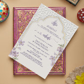 Elegante islamitische boog Nikah uitnodiging | Wat