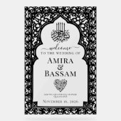 Elegante Islamitische Boog Paren Trouwen Acryl Bord (Voorkant)