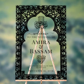 Elegante Islamitische Boog Paren Trouwen Acryl Bord (Neutraal)