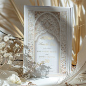 Elegante Islamitische Boog Save the Date Uitnodigi Folie Uitnodiging